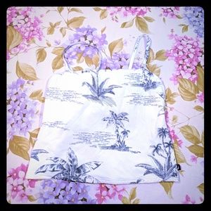 Nautica tank top swimsuit cream 8 S M tankini
